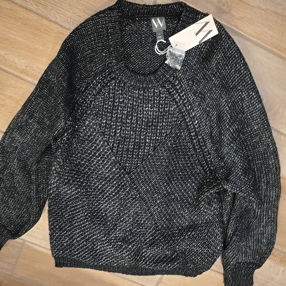 Worthington Black Chunky WeaveLong Sleeve Pullover  Knit Sweater Women's Size 2X